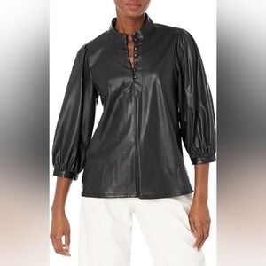 KARL LAGERFELD Women's Everyday 3/4 Sleeve Woven Top sz M